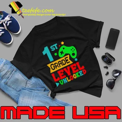 1st Grade Level Unlocked Gamer First Day Of School T-Shirt