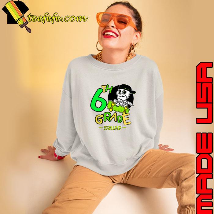 6th grade squad skeleton skeaboarding birthday T-Shirt