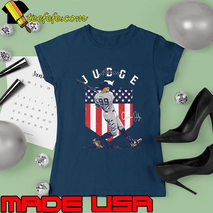 Aaron Judge New York Y Country Flag Baseball Signature American Flag T-Shirt Ladies tee Aaron Judge New York Y Country Flag Baseball Signature American Flag T-Shirt Ladies tee