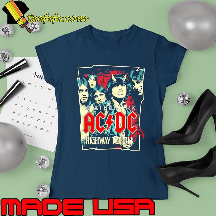 AC DC Logo And Band Highway To Hell Album s Ladies tee AC DC Logo And Band Highway To Hell Album s Ladies tee
