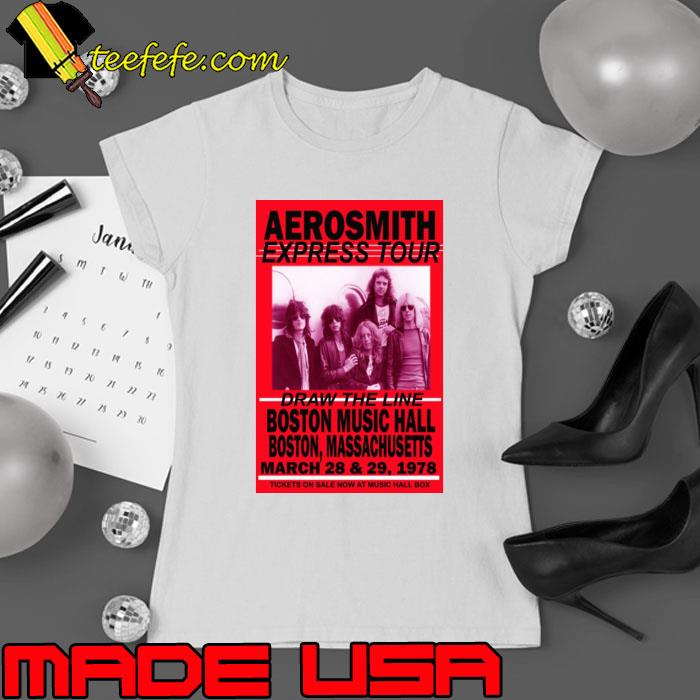 Aerosmith express tour draw the line boston music hall concert T-Shirt Ladies tee Aerosmith express tour draw the line boston music hall concert T-Shirt Ladies tee