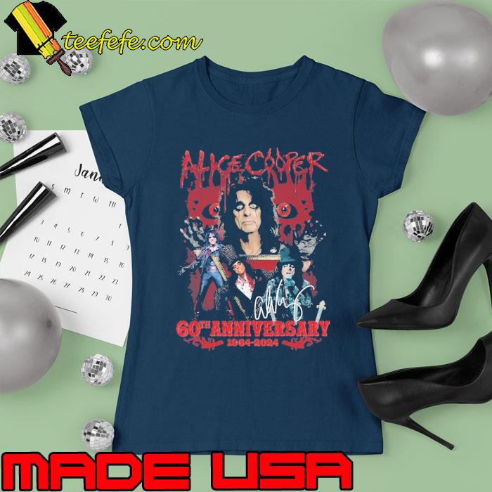 Alice cooper 60th anniversary 1964 2024 signature s Ladies tee Alice cooper 60th anniversary 1964 2024 signature s Ladies tee