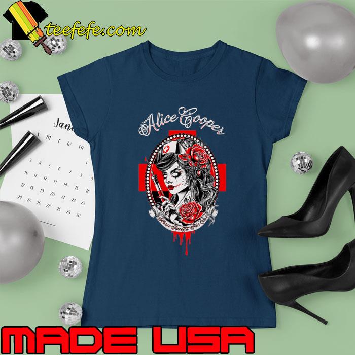 Alice Cooper American rock singer Nurse 2022 Tour Rose T-Shirt Ladies tee Alice Cooper American rock singer Nurse 2022 Tour Rose T-Shirt Ladies tee