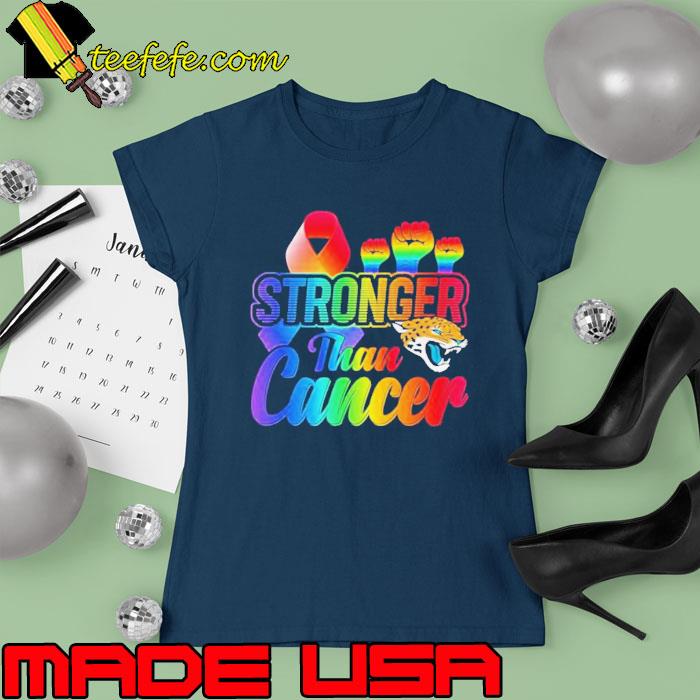 Awesome jacksonville Jaguars Stronger Than Cancer NFL 2023 Shirt Ladies tee Awesome jacksonville Jaguars Stronger Than Cancer NFL 2023 Shirt Ladies tee