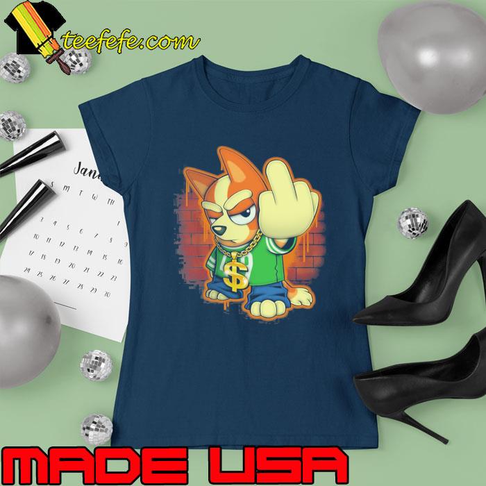 Bluey Blingo Gang Middle Finger Shirt Ladies tee Bluey Blingo Gang Middle Finger Shirt Ladies tee