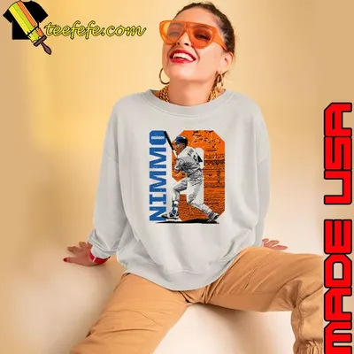 Brandon Nimmo Signature Baseball Player in New York M Stadium T-Shirt