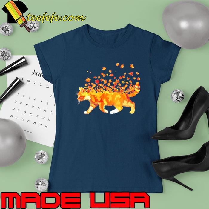 Cat Flying Fall Autumn s Ladies tee Cat Flying Fall Autumn s Ladies tee