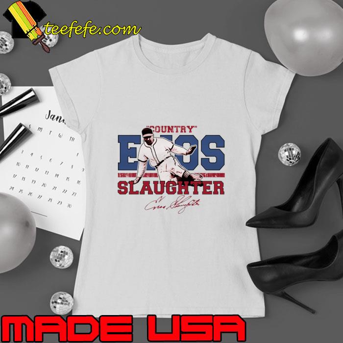 Country Enos Slaughter St.Louis Slide Signature Baseball T-Shirt Ladies tee Country Enos Slaughter St.Louis Slide Signature Baseball T-Shirt Ladies tee