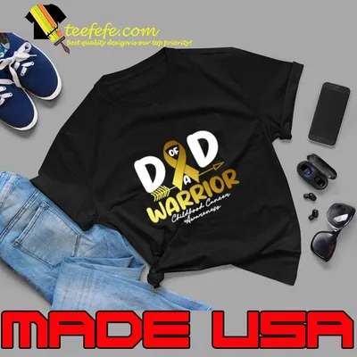 Dad Of a Warrior Childhood Cancer Awareness T-Shirt