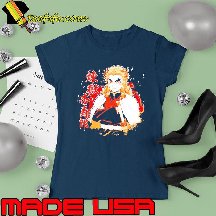 Demon Slayer Kimetsu No Yaiba Kyojuro Rengoku Shirt Ladies tee Demon Slayer Kimetsu No Yaiba Kyojuro Rengoku Shirt Ladies tee