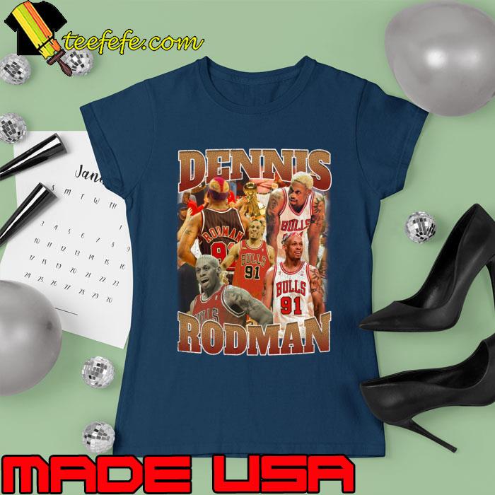 Dennis Rodman Bulls Basketball An American T-Shirt Ladies tee Dennis Rodman Bulls Basketball An American T-Shirt Ladies tee