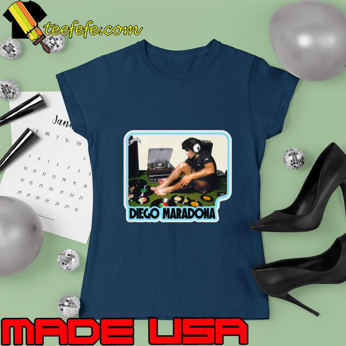 Diego Maradona and Vinyl Argentine professional football player and manager T-Shirt Ladies tee Diego Maradona and Vinyl Argentine professional football player and manager T-Shirt Ladies tee