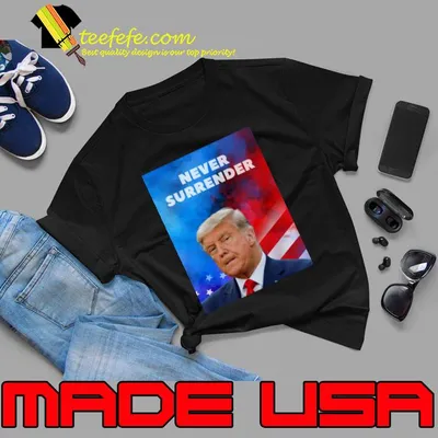 Donald trump Mugshot 2024 never surrender usa flag T-Shirt