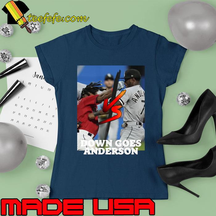 Down Goes Anderson Jose and Cleveland Knock Out T-Shirt Ladies tee Down Goes Anderson Jose and Cleveland Knock Out T-Shirt Ladies tee