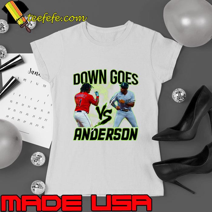 Down Goes Anderson Jose Ramirez's skirmish with Tim Anderson T-Shirt Ladies tee Down Goes Anderson Jose Ramirez's skirmish with Tim Anderson T-Shirt Ladies tee