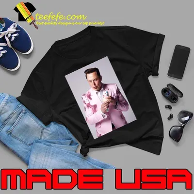 Elon Musk Pee Wee Herman ice cream pink outfit T-Shirt