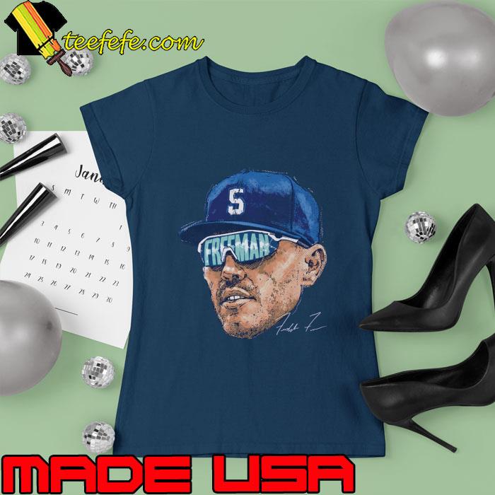 Freddie Freeman Los Angeles D Sunglasses Signature Baseball T-Shirt Ladies tee Freddie Freeman Los Angeles D Sunglasses Signature Baseball T-Shirt Ladies tee