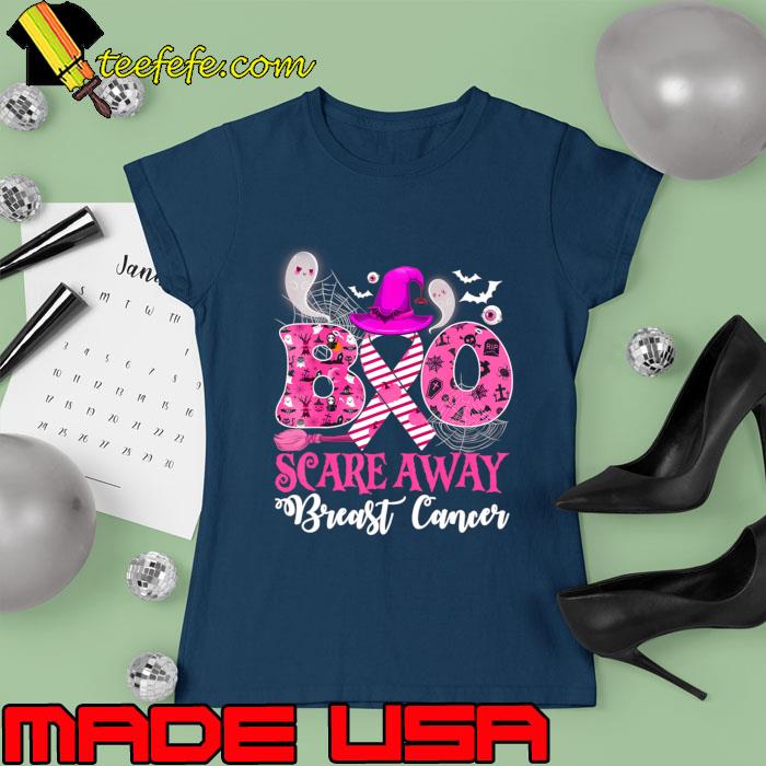 Ghost Boo Scare Away Breast Cancer Awareness Halloween T-Shirt Ladies tee Ghost Boo Scare Away Breast Cancer Awareness Halloween T-Shirt Ladies tee