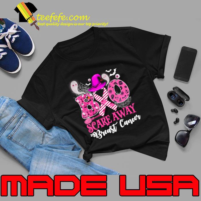 Ghost Boo Scare Away Breast Cancer Awareness Halloween T-Shirt