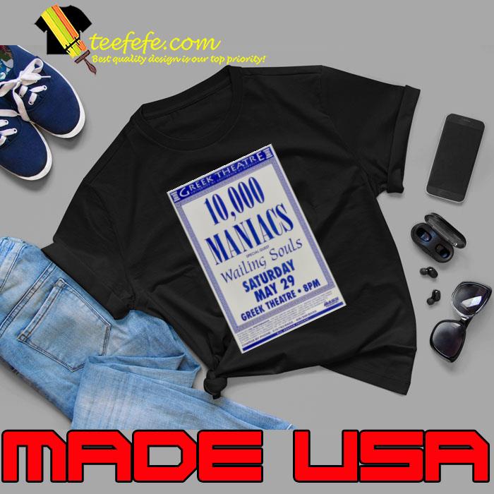 Greek Theatre 1993 10,000 Maniacs Waling Souls Concert tour T-Shirt Greek Theatre 1993 10,000 Maniacs Waling Souls Concert tour T-Shirt