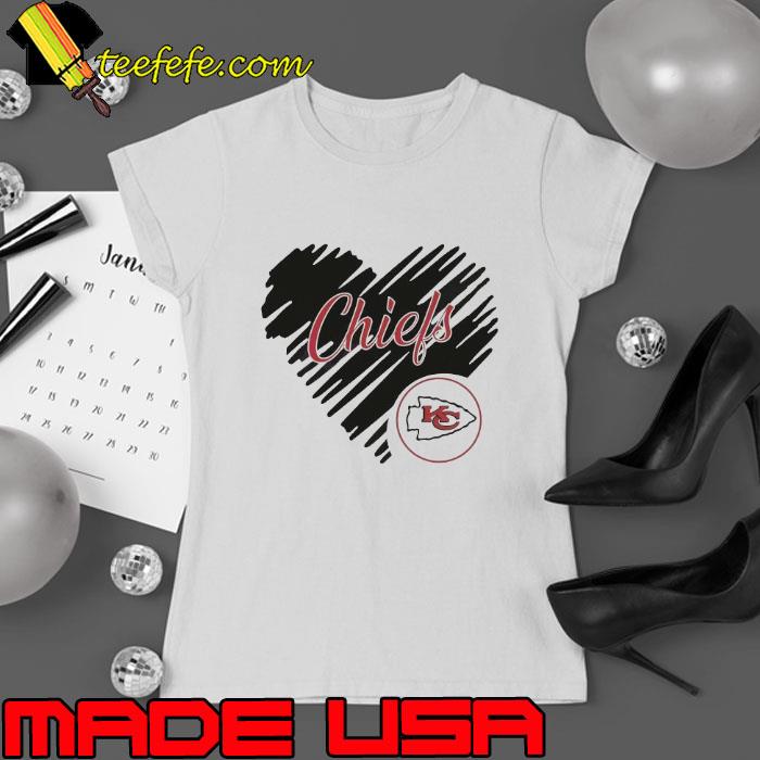 Heart Kansas City Chiefs NFL Logo Shirt Ladies tee Heart Kansas City Chiefs NFL Logo Shirt Ladies tee