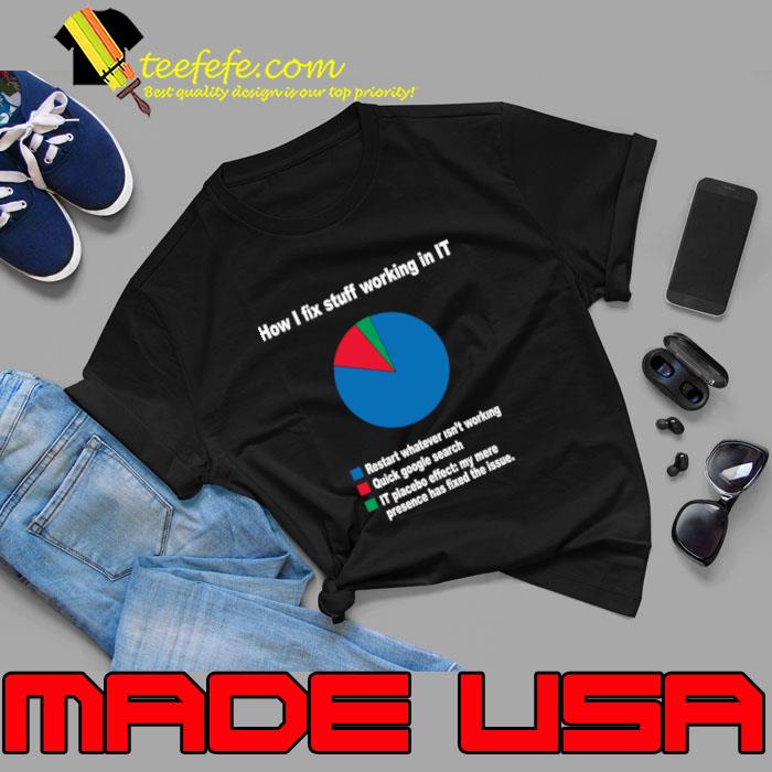 How I fix stuff working in IT quick google search Tech Support Geek Nerd T-Shirt