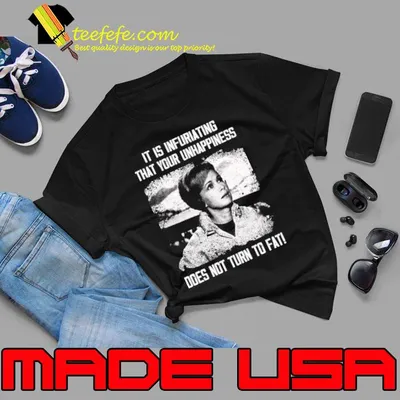 It Is Infuriating That Your Unhappiness Cary and Audrey Celebrate Charades Film's T-Shirt
