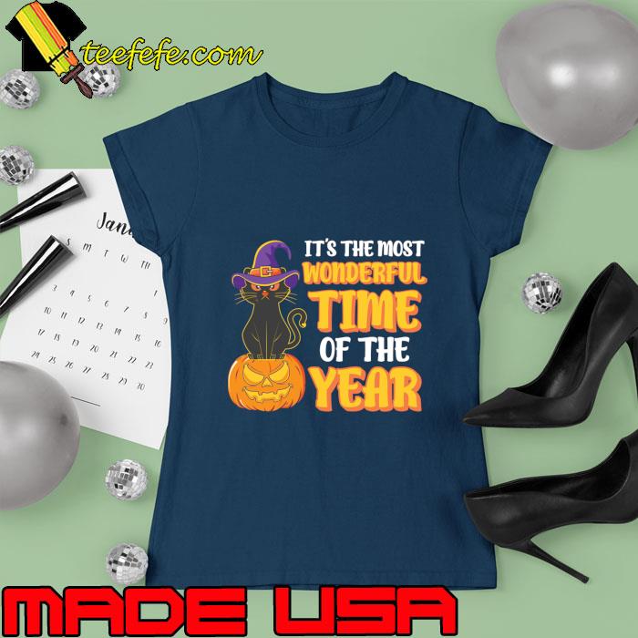 It’s the Most Wonderful Time of the Year Black Cat Pumpkin Halloween T-Shirt Ladies tee It’s the Most Wonderful Time of the Year Black Cat Pumpkin Halloween T-Shirt Ladies tee