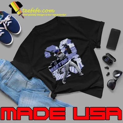 J.D. Martinez Signature American Baseball Outfielder Los Angeles D Rough T-Shirt