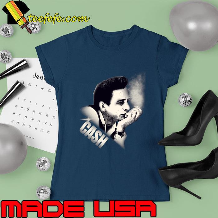 Johnny Cash Smoking an American country singer-songwriter T-Shirt Ladies tee Johnny Cash Smoking an American country singer-songwriter T-Shirt Ladies tee