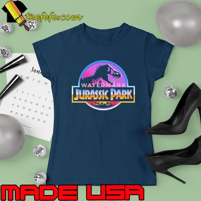 Jurassic Park Logo Purple And Blue s Ladies tee Jurassic Park Logo Purple And Blue s Ladies tee