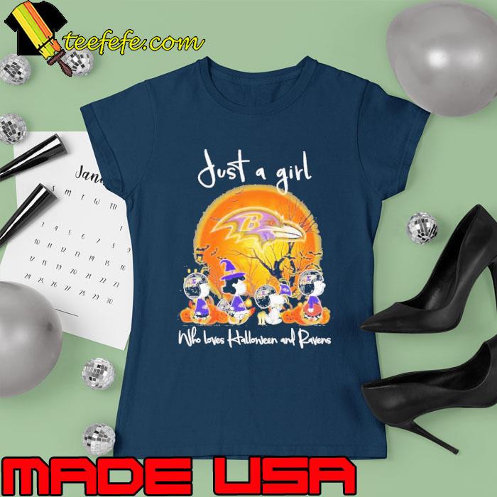 Just a girl who loves halloween and ravens s Ladies tee Just a girl who loves halloween and ravens s Ladies tee