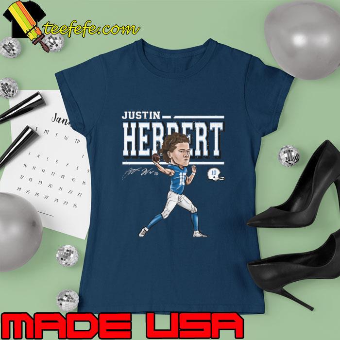 Justin Herbert Los Angenel C Cartoon Helmet Signature Football T-Shirt Ladies tee Justin Herbert Los Angenel C Cartoon Helmet Signature Football T-Shirt Ladies tee