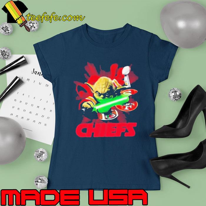 Kansas city Chiefs Master Yoda art logo s Ladies tee Kansas city Chiefs Master Yoda art logo s Ladies tee