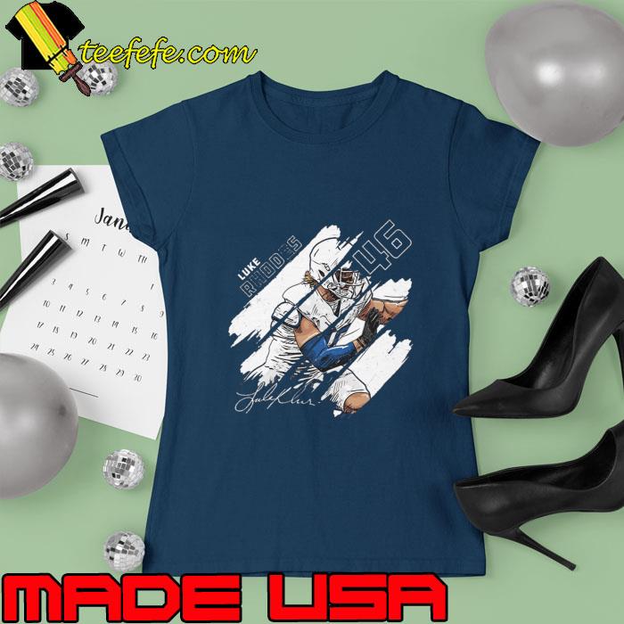 Luke Rhodes Signature Football Player Indianapolis Stripes T-Shirt Ladies tee Luke Rhodes Signature Football Player Indianapolis Stripes T-Shirt Ladies tee