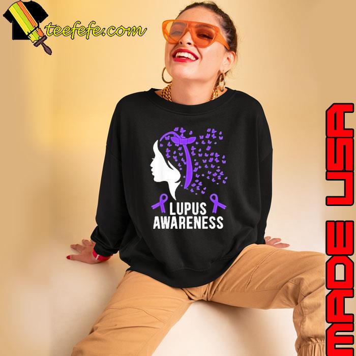 Lupus awareness butterflies ribbon purple women s Sweatshirt Lupus awareness butterflies ribbon purple women s Sweatshirt