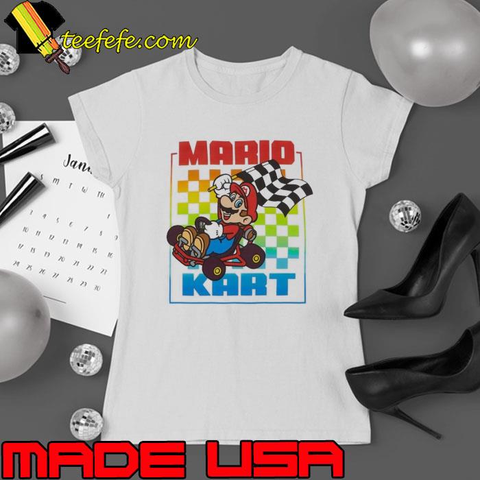 Mario Kart Rainbow Grid Shirt Ladies tee Mario Kart Rainbow Grid Shirt Ladies tee