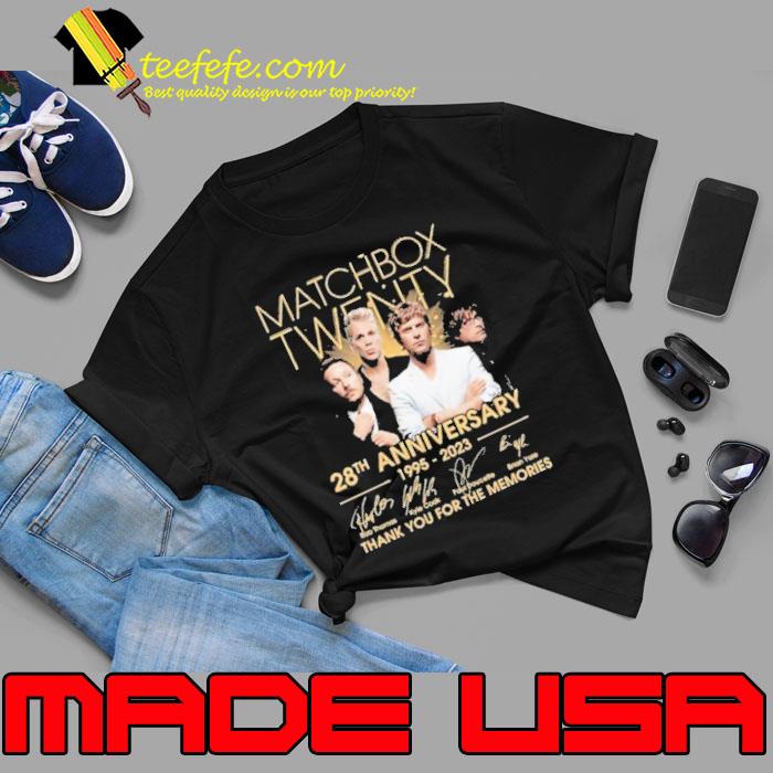 Matchbox Twenty 28th anniversary 1995-2023 thank you for the memories signatures shirt