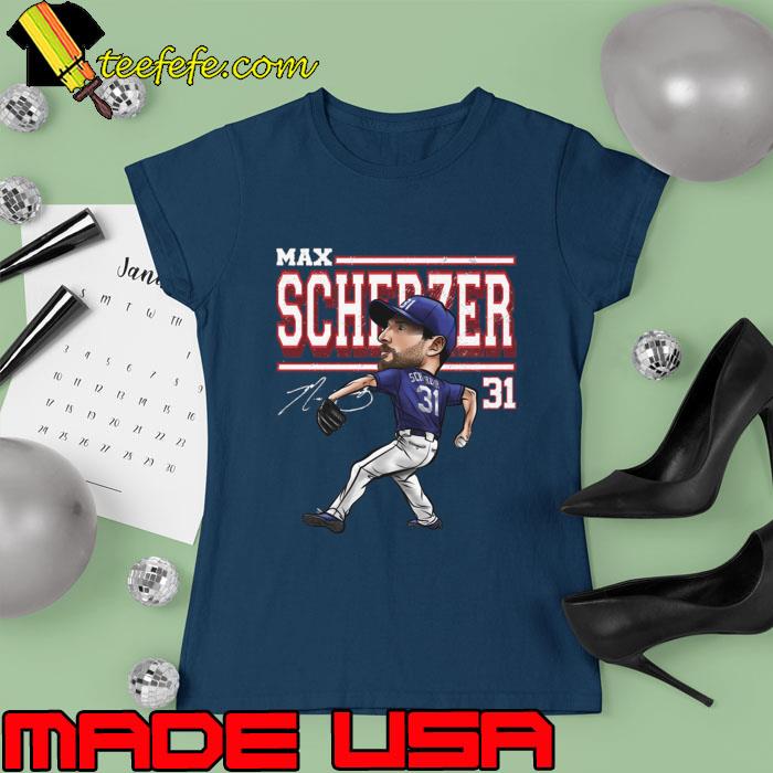 Max Scherzer Signature Baseball Player Texas Cartoon T-Shirt Ladies tee Max Scherzer Signature Baseball Player Texas Cartoon T-Shirt Ladies tee