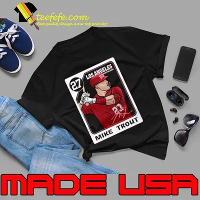 Mike Trout baseball center fielder signature Los Angeles A Card T-Shirt