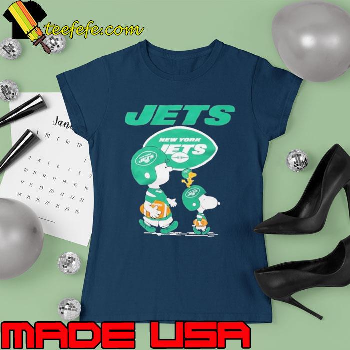 New York Jets Snoopy and Charlie Brown with Woodstock cartoon T