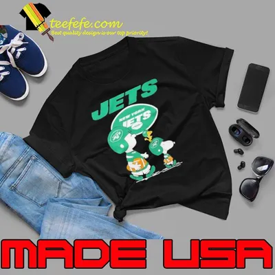 New York Jets Peanuts Snoopy Charlie Brown And Woodstock Shirt