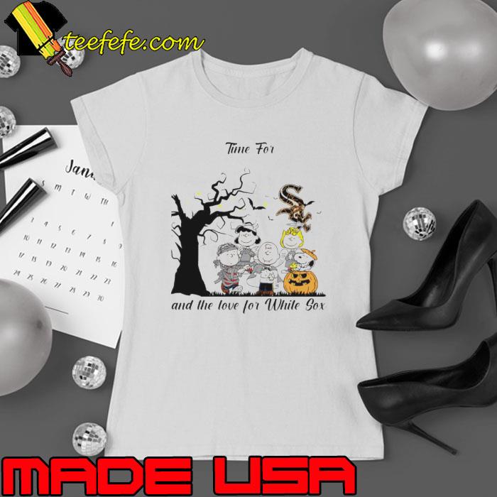 Peanuts Time For Halloween And The Love For Chicago White Sox s Ladies tee Peanuts Time For Halloween And The Love For Chicago White Sox s Ladies tee