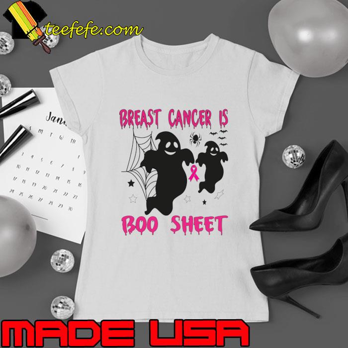 Pink Ribbon Halloween Breast Cancer Warrior Is Boo Sheet T-Shirt Ladies tee Pink Ribbon Halloween Breast Cancer Warrior Is Boo Sheet T-Shirt Ladies tee