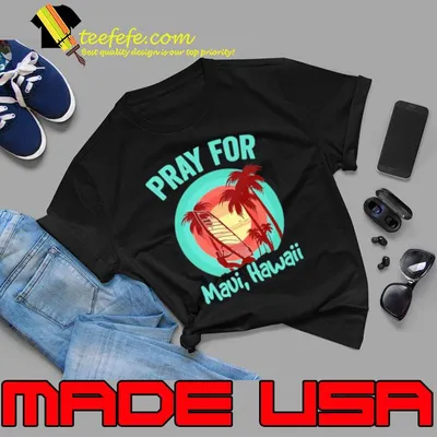 Pray For Maui Hawaii Palms Tree Vintage Sunset shirt