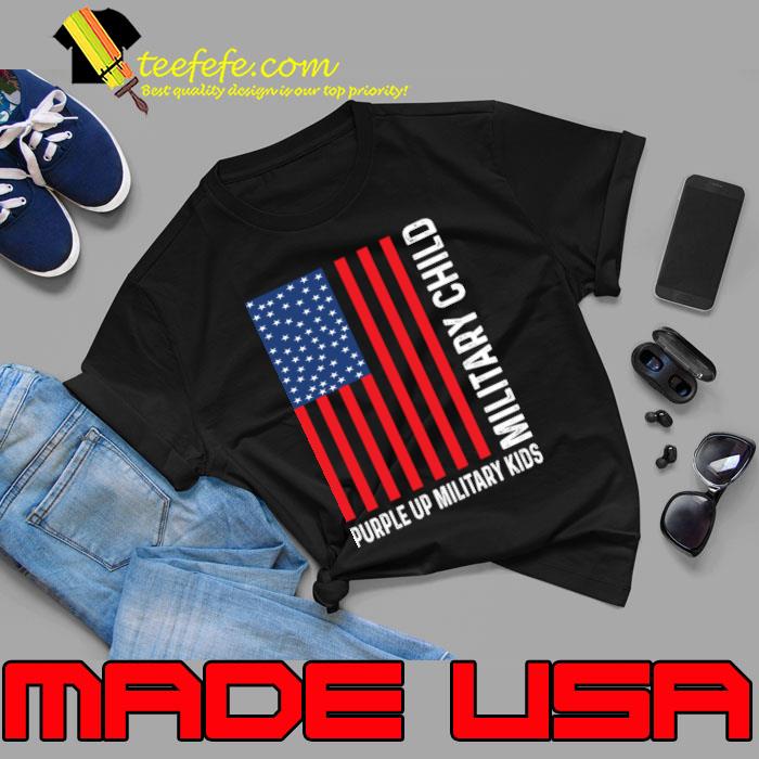 Purple of military kids military child american flag T-Shirt