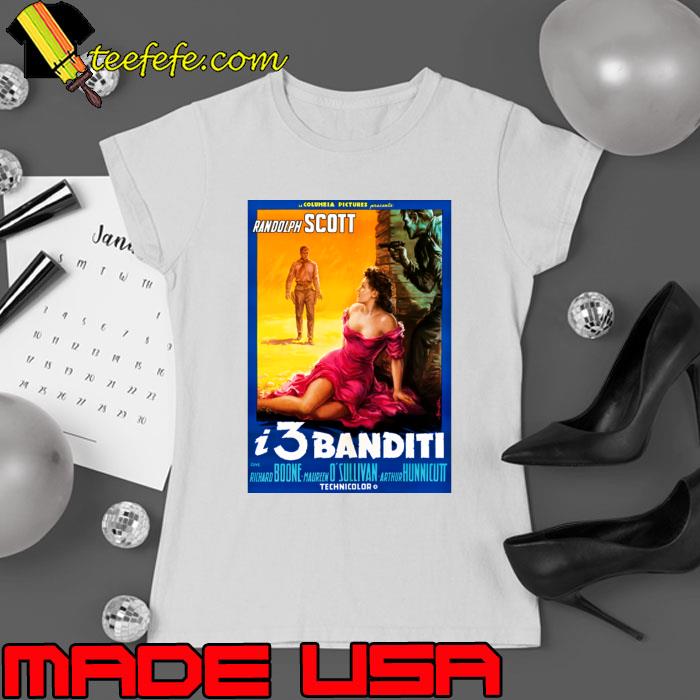 Randolph Scott Richard Boone The Tall T Italian Poster T-Shirt Ladies tee Randolph Scott Richard Boone The Tall T Italian Poster T-Shirt Ladies tee