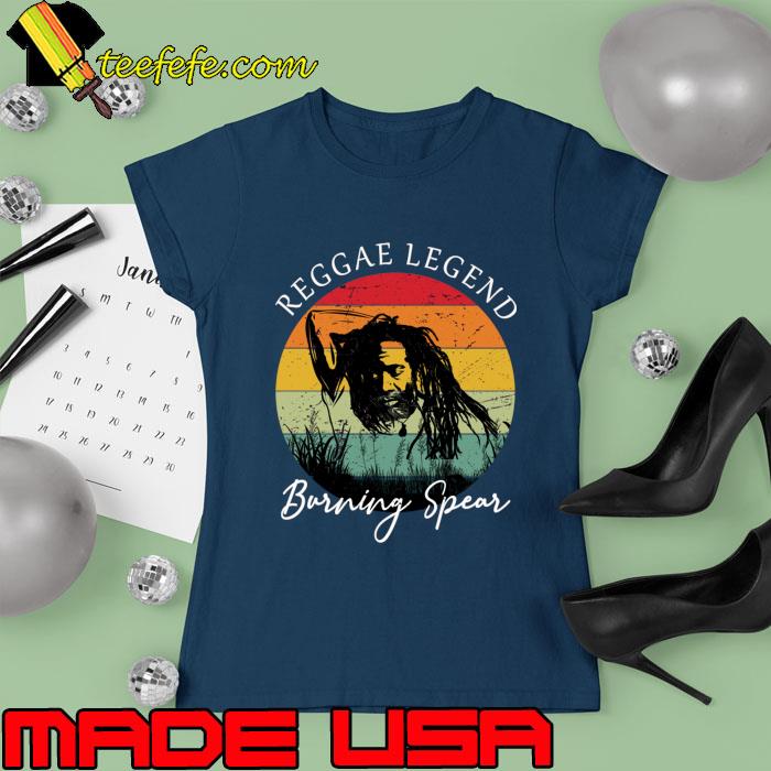 Retro Sunset Reggae Legend Burning Spear Jamaican roots reggae singer T-Shirt Ladies tee Retro Sunset Reggae Legend Burning Spear Jamaican roots reggae singer T-Shirt Ladies tee