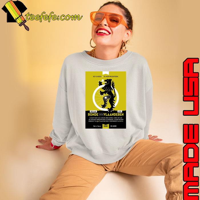 Ronde Van Vlaanderen Tour of Flanders Lion on Wheel Print T-Shirt