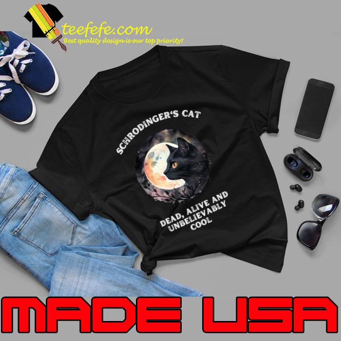 Schrodinger's Cat Dead and Alive Quantum Physics Moon T-Shirt